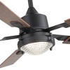 Airsurfer 52" Matte Black Ceiling Fan with Color-Changing Light,  with Dual-Tone Wood Blades, 5-Blade, Remote Included - 3 of 4