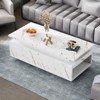 Belord Modern LED Coffee Table with Wireless Charging & Speaker, Faux Marble Particleboard Smart Center Table for Living Room - 2 of 4