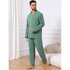 INSPIRE CHIC Men's 2 Pieces Long Sleeve Solid Color Button Down Casual Pajamas Set - 2 of 4