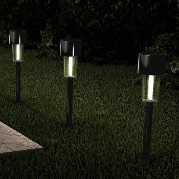 Nature Spring Stainless Steel Outdoor Stake Lighting - 12.2", Black