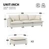 94" Chenille Upholstered 5-Seat Modular U-Shaped Sectional Sofa with Ottoman, Skirted Cushions & Petal Armrests - 2 of 4