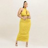 Slickblue Plus Size 2 Piece Halter Neck Set - Lavender or Mustard Crop Top and Midi Skirt, Stretch, Size 1XL-3XL - 3 of 4