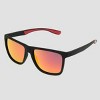 Men's Surfer Shade Sunglasses with Mirrored Polarized Lenses - All In Motion™ Black: Scratch-Resistant, UV Protection - 2 of 2