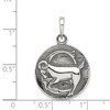 Black Bow Jewelry Sterling Silver Capricorn the Goat Zodiac Embossed Circle Pendant - 4 of 4