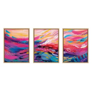 Kate & Laurel All Things Decor (Set of 3) 18"x24" Sylvie EV Brush Strokes 90 A B and C Framed Canvas WallArts by Jessi Raulet of Ettavee: - 1 of 4