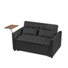 NicBex 53.14 Inch Sofa Bed,Modern Comfy Velvet Loveseat Sofa with 2 Side Pockets & 2 Throw Pillows,Small 2-Seater Couch for Living Room - 4 of 4