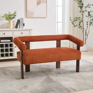 Christopher Knight Home Webb 53" Modern Rubberwood Boucle Upholstered Loveseat - 1 of 4