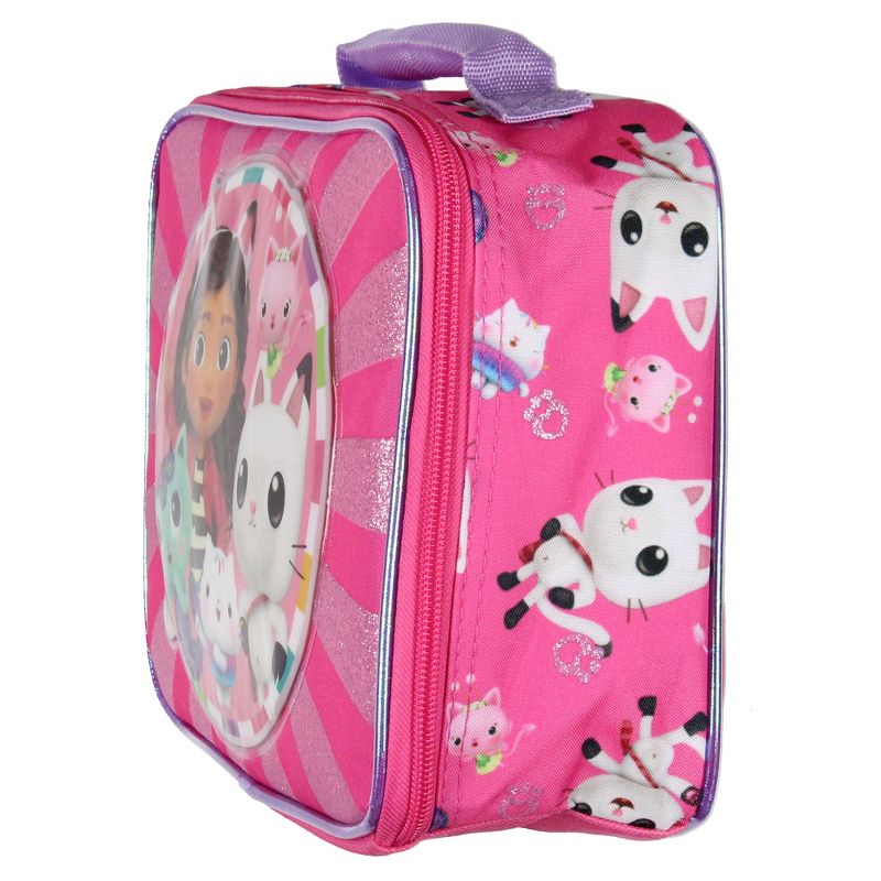 Gabby's Dollhouse Kids Lunch Box Pandy Paws and Kitty Friends Insulated Lunch Bag Pink, 4 of 6