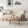 Round Coffee Table with Storage with Drawers Farmhouse Circle Table, Easy to Assemble Wood Accent Center Table - 2 of 4