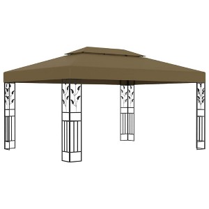 vidaXL Gazebo with Double Roof 9.8'x13.1' Taupe 0.6 oz/ftÂ² - 1 of 4