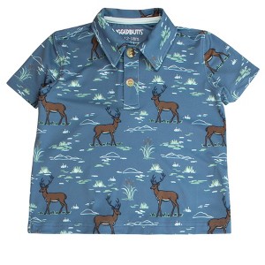 RuggedButts Boys Knit Short Sleeve Performance Polo - Antler Adventure, 5 - 1 of 2