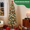 GAOMON 7.5Ft Pre-Lit Artificial Christmas Tree, Xmas Tree with LED Lights, Slim Artificial Holiday Trees, Christmas Decorations - 3 of 4