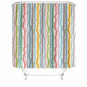 Colorful Ribbon Shower Curtains for Bathroom Waterproof Fabric Bath Curtain Durable Soft Stylish Bathroom Decor 72x72 Inch - 1 of 1