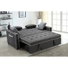 VYNXARIA 70" Modern Gray Fabric Sleeper Sofa with 2 USB Charging Ports and 4 Accent Pillows - 2 of 4