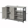 USIKEY Floor Storage Cabinet, Buffet Storage Cabinet with 2 Barn Doors, Industrial Sideboard with Adjustable Shelves, Buffet Table for Dining Room - 3 of 4