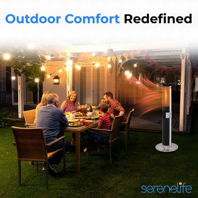 SereneLife 1500W Black Electric Infrared Patio Heater with Remote