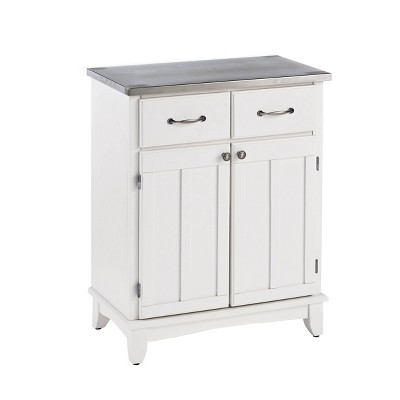 Sideboard Buffet Servers with Stainless Top White - Home Styles