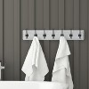 Merrick Lane 34 Inch Wall Mount Pine Wood Storage Rack with Hanging Hooks, Entryway, Kitchen, Bathroom - 4 of 4