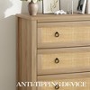 Rattan Dresser for Bedroom, Tall Freestanding Boho Chest of Drawers, Wood Storage Cabinet for Living Room, Closet - 4 of 4
