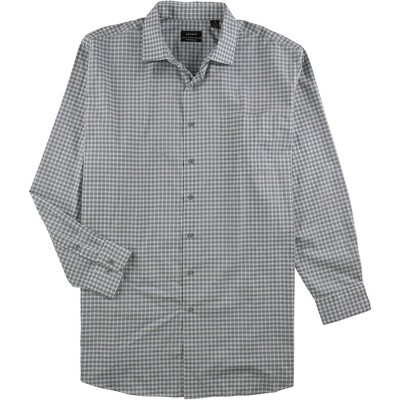 Alfani Mens Mallard Gingham Button Down Dress Shirt