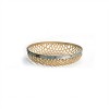 Round Woven Bamboo Tray with Galvanized Metal Accent (Set of 3) - 3 of 4
