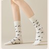 Anna-Kaci 3 Pairs Women's Casual Crew Socks Assorted Patterns Striped Polka Dot and Bow Embroidery - 2 of 4