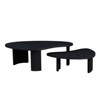Munora 2-Piece Modern Irregular Shape Coffee Table Set, Easy Assembly Nesting Tables for Living Room, End Side Tables for Office, Black - 2 of 4