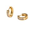 18k Gold Plated 17mm Women Hoop Earrings with Crystals - 4 of 4