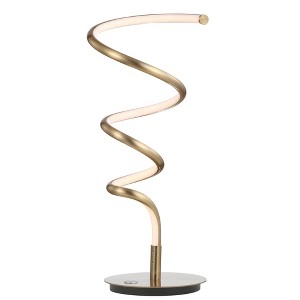 19.75" Modern Dimmable Metal Table Lamp with 3-Way Touch Control, Satin Gold - Jonathan Y - 1 of 4