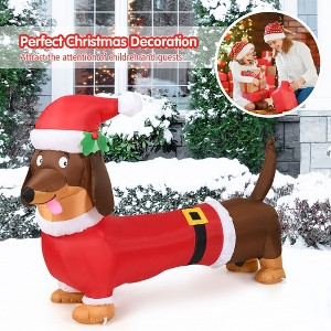 Costway 5 FT Inflatable Christmas Dog w/ LED Lights Blow Up Outdoor Yard Lawn Decoration - 1 of 4