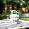 Stone Ceramic Planter with Raised Textured Surface and Rounded Edge Design - Contemporary Decorative Accent Pot with Sculpted Detail - 4 of 4