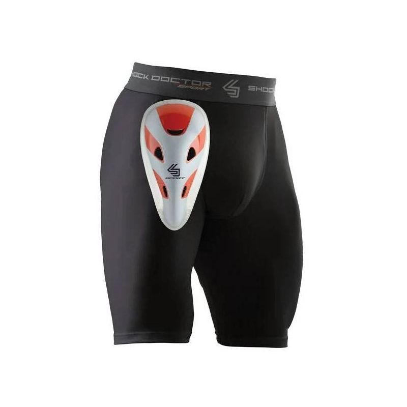 Shock Doctor Compression Shorts with Cup Adult - Black L, 1 of 4