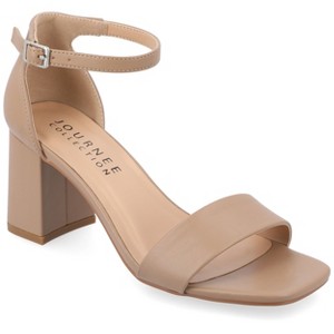 Journee Collection Women's Valenncia Wide Width SuperNatural Shades Open Square Toe Ankle Strap Sandals - 1 of 4