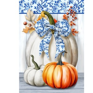Briarwood Lane Fall Garden Flag 12x18 For Outdoor Blue and White Pumpkins For Fall Garden Flag Flags For Outside - 1 of 4