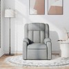 vidaXL Massage Recliner Chair, Adjustable Recliner with 6-Point Vibration Massage, Light Gray Fabric - 3 of 4