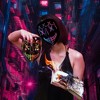 Garvee 2Pcs Mask-Led Light Up Masks,Scary Mask for Adult& Kids (Blue+Pink, Fluorescent green+Orange) - 4 of 4