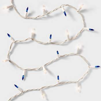 Hanukkah 100ct Mini String Lights Incandescent Blue/White