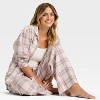 Women's Flannel Long Sleeve Button Down Shirt and Pants Pajama Set - Auden™ - 3 of 3