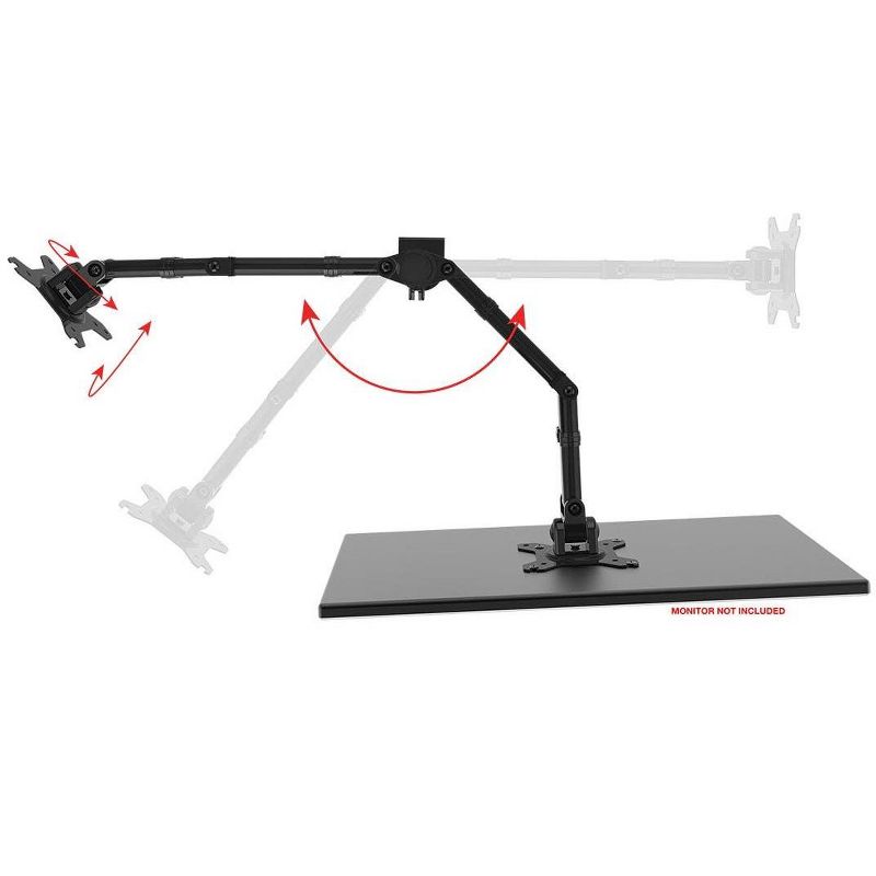 Monoprice Essential Dual Monitor Articulating Arm Desk Mount | 180° Swivel, 360° Rotation, 4 of 7