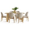 7-Piece Dining Set for 6, 67'' Rectangle Dining Table Set with 6 Armless Upholstered Linen Fabric Dining Chairs with Soild Wood Legs-Maison Boucle - 3 of 4