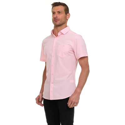 Canada Weather Gear Men’s Short Sleeve Button-Up Shirt – Stretch Dress Shirt – Wrinkle Resistant, Moisture Wicking