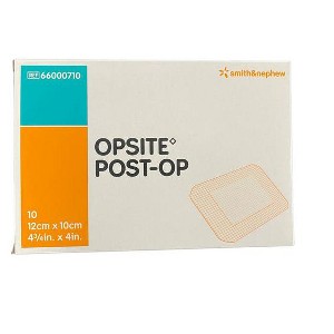 66000710 Dressing Opsite Post-Op Wound St Film Waterproof 4-3/8X4" 10 Per Box Part No. 66000710 by- Smith & Nephew Wound Care - 1 of 3