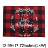 Unique Bargains Christmas Place Mats Linen Red Black White 13"x17.7" 2Pcs - 3 of 4