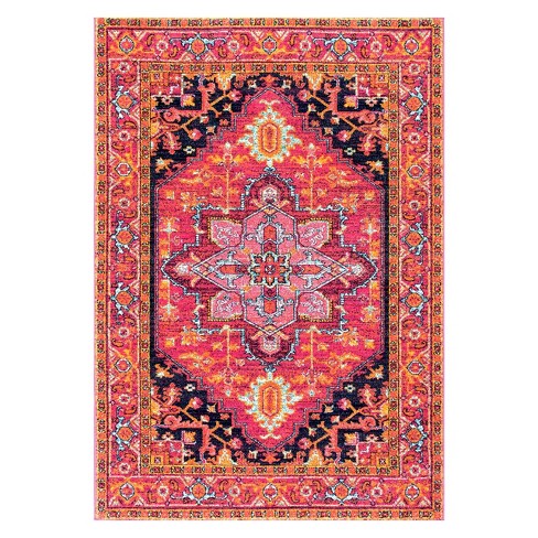 2'x3' Vintage Jaclyn Medallion Area Rug Pink - nuLOOM