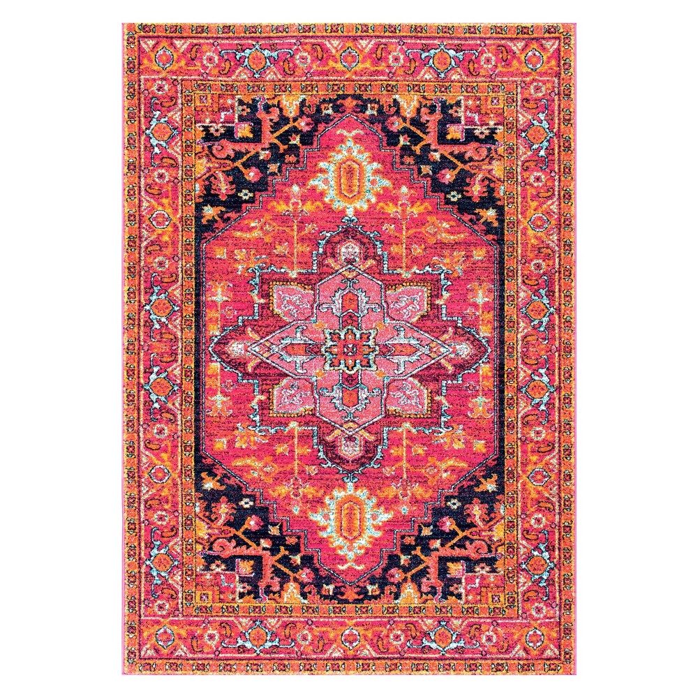 2'x3' Vintage Jaclyn Medallion Area Rug Pink - nuLOOM