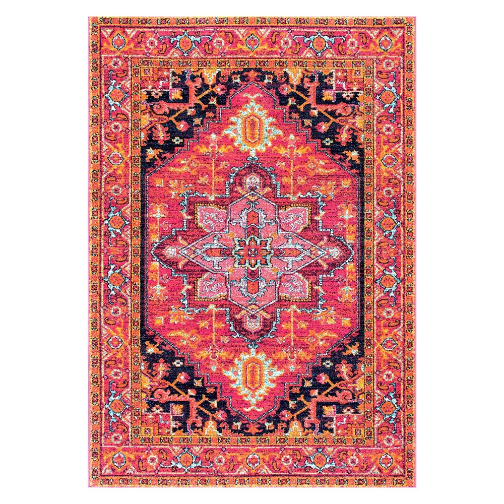 3'x5' Vintage Jaclyn Medallion Area Rug Pink - nuLOOM