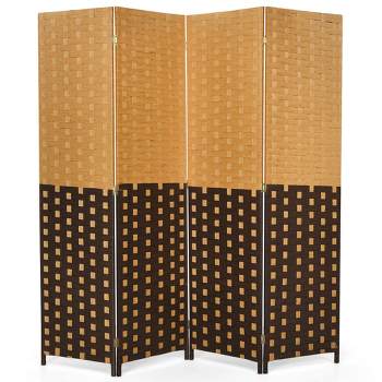 6 Double Sided Burl Wood Pattern Canvas Room Divider Brown - Oriental  Furniture : Target
