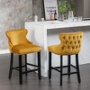 CAVINAS Set of 2 Velvet Bar Stools,26.7'' Counter Stools with Button Tufted & Chrome Nailhead Trim,Bar Chairs for Home Pub & Kitchen Island - 2 of 4