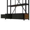 LIVAREEmlen 3-Shelf Metal Bookcase with Drawers for Home Office, Open Bookcase, Vintage Industrial Style Bookcase with LED - 4 of 4