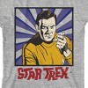 Star Trek Original Series Admiral Kirk Pop Art Boy's Atheltic Heather T-shirt - 2 of 3